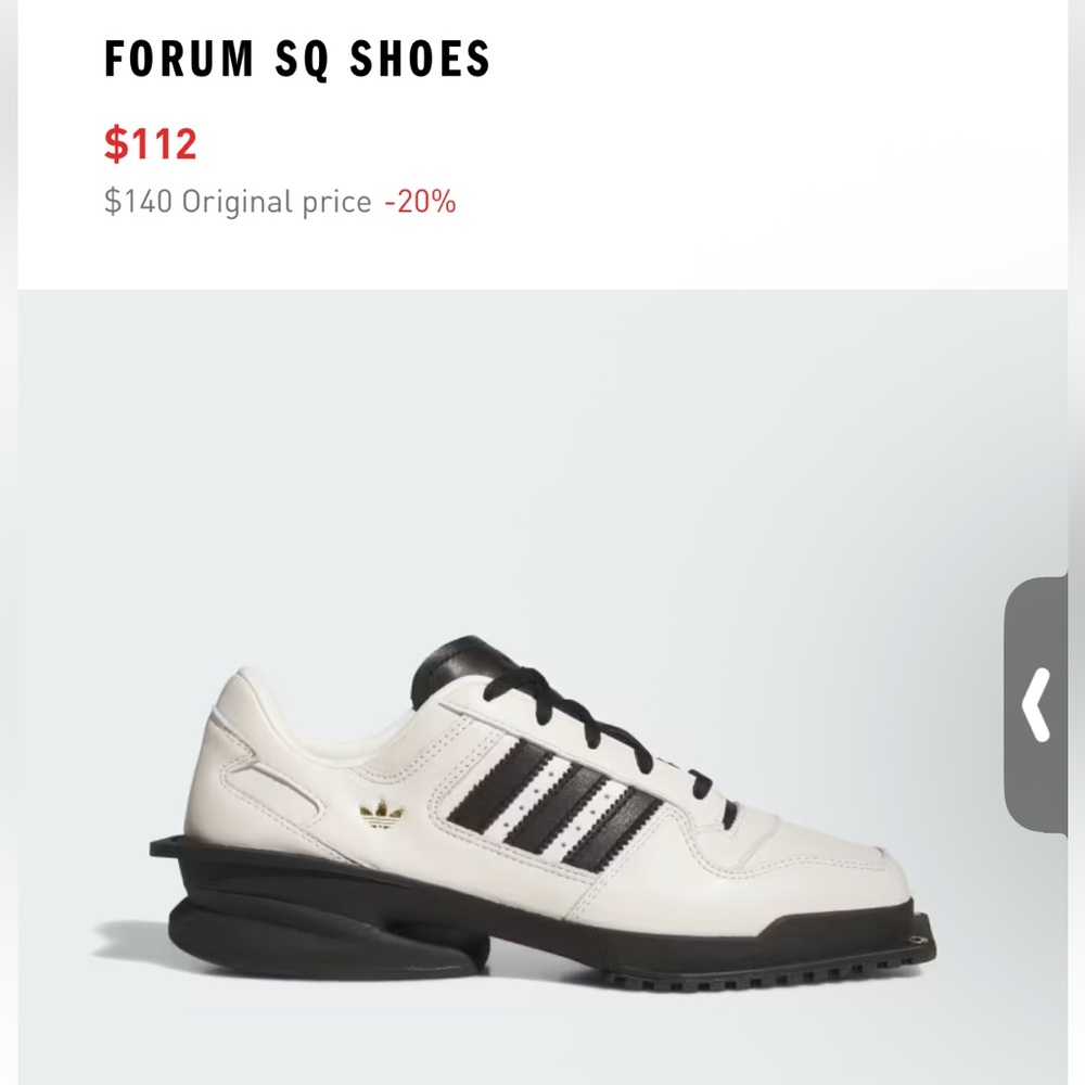 adidas White Leather Low-Top Sneakers with Black Midsole - Picture 11 of 11